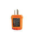 RT110 No Fuss Outlet Tester, orange, with status light indicators, for North American outlets, UL 1436 and CSA certified.