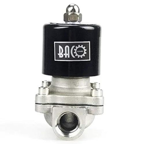 Three Quarter Inch 110V AC Stainless Steel Solenoid Valve NPT Normally Closed For Water And Liquid Lines, Food Safe Construction