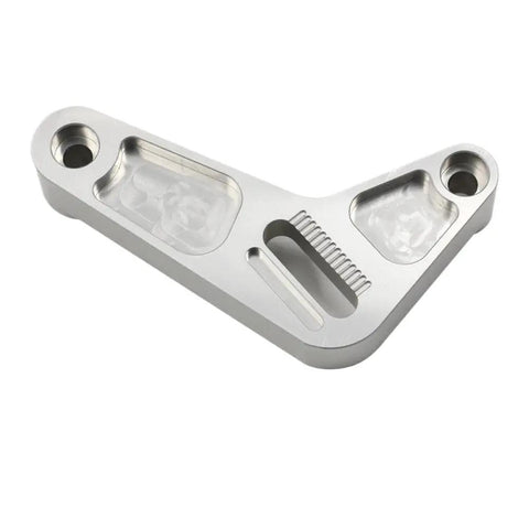 Top Tier Adjustable Idler Pulley Belt Kit For Kia Civic Honda Integra And Acura Rsx K24 Swap Builds K Series Motor With Ep3 Fitment Guaranteed For Sick Street Rides. silver aluminum adjustable idler pulley bracket, close-up