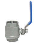 1-1/4 Inch 316 Stainless Steel Full Port Ball Valve With Vinyl Handle For Easy Turn Low Torque Operation Female Connection PTFE Seals