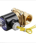 1/4 inch electric solenoid valve 110V-120V AC, brass body, copper coil, NPT threading, normally closed, air water gas diesel control