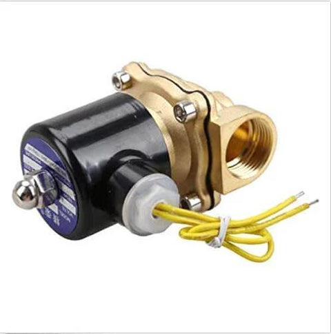 1/4 inch electric solenoid valve 110V-120V AC, brass body, copper coil, NPT threading, normally closed, air water gas diesel control