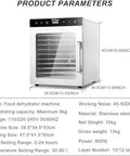 Heavy Duty Commercial Food Dehydrator And Freeze Dryer Combo, 10 Tray 1000W Electric Jerky Machine with stainless steel finish.