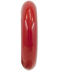 Side view of a single red 80mm 84A wheel from the 8 Pack Inline Skate Wheels 80mm 84A Red For Speed Skating Fitness And Recreational Use High Resilient Grip Snappy Response Durable Alloy Hub No Bearings Included Great For Training And Cruising set.