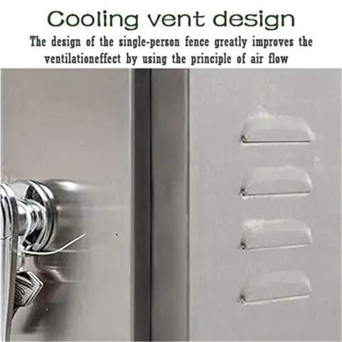 Cooling vent design on heavy duty waterproof stainless steel electrical enclosure box for outdoor commercial use 20x16x6 inches.