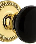 Newport Rosette With Coventry Knob Passage Door Hardware Set, 2.375 Inch Backset, Solid Forged Brass Construction, Lifetime Brass Finish