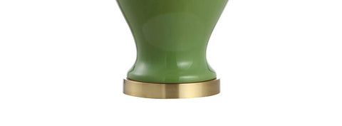 Base of Teal Ceramic Ginger Jar Table Lamp 33 Inch Modern Traditional LED Bulb Included White Linen Shade Perfect For Living Room Bedroom Entryway Vibe With Warm Soft Glow