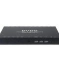 4 Port HDMI 2.0 KVM Switcher With HDCP 2.2 Is A Legit Game Changer To Swap One Monitor Keyboard And Mouse Across Four Computers For A Hella Smooth Desk Setup, black design with multiple ports.