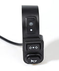 Solid Handlebar Switch 7/8 Inch On Off For E Bike Scooter Atv Motorcycle And Utv With Latching Push Button Support Dc 24 36 And 48 Volt Electrical Systems To Keep Your Ride Rocking Safe And Smooth Without Any Hassle Today black handlebar switch with light, turn, and horn buttons