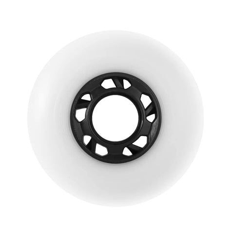 White wheel from 4 Pack Inline Skate Wheels Without Bearings And Spacers 90A Outdoor Freestyle Durable Replacement Wheels Available In 72mm 76mm Or 80mm For Roller Hockey Skates