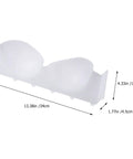 Six Piece Clear Plastic Bra Storage Box With Dividers For Wardrobe Closet Drawer Organization showing measurement details, ideal for lingerie organization.