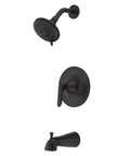 Five Spray Multi Function Shower Head With Single Handle Tub And Shower Trim Kit Tub Spout Tuscan Bronze Finish WaterSense Certified