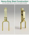 Heavy Duty Instant Locking Gate Latch With Slick One Hand Operation Rust Resistant Gold Alloy Steel Fence Hardware built strong for farm ranch use.