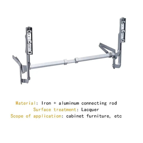 Vertical Lift Pneumatic Cabinet Hinge With Silent Auto Slide, iron and aluminum rod, for overhead kitchen cabinets, 500-900mm width