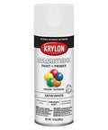 60 Pack White Satin Spray Paint And Primer 2 In 1 12 Oz Cans Rust Resistant Fade Resistant Fast Drying Indoor Outdoor Projects Strong Adhesion For Metal Wood Plastic Easy Push Sprayer Heavy Duty Finish spray can with satin white paint for indoor and outdoor use.