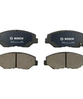 Bosch QuietCast ceramic front brake pad set, four pads with blue backing plates.