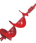 Refurbished 10In Fish Tail Point Auger Bit for Earth Digging Built to Last Heavy Duty Drill Bit, red steel, side angle view