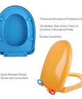 Top Tier White Slow Close Toilet Seat And Lid For U Shaped Bathrooms, showcasing shockproof protective pads and quick release design.