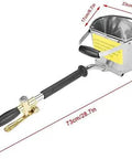 Heavy Duty Pneumatic Hopper Gun Features Four Jet Stucco Sprayer Nozzle For Cement Mortar Plaster And Concrete Wall Painting on a clear background.