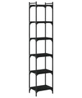 Black 6 Shelf Bookcase With Metal Frame Tall Open Storage For Home Office 74 Inch Engineered Wood Construction Built To Last 6 Tier Organizer