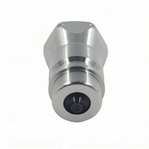 Two Pack Half Inch ISO 5675 Poppet Valve Hydraulic Quick Connect Male Coupler Nipple For Tractor And Farm Equipment Use Heavy Duty Replacement Part Versatile Performance, close-up view