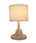 Water Dispenser Lamp With Led Dimmer And Built In Water Pump Bedside Table Light with beige shade and wooden base