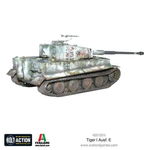 Tiger I Ausf E 1 To 56 Scale German Army Plastic Tank Kit for Bolt Action Tabletop Battles 28mm Miniatures model front view