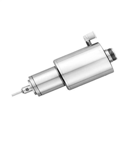 Top Shelf Electrical Spindle Water Cooled Depaneler Motor Quiet Running Pro Grade Live Shaft With Angular Contact Bearings For Pcb Routing And Slick Cutting Operations Daily, CNC spindle with silver finish.