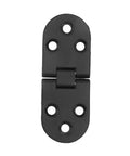 4 Pack Zinc Alloy Round Edge Hinges Set For Furniture And Sewing Tables, flush close folding hardware, top view, black finish