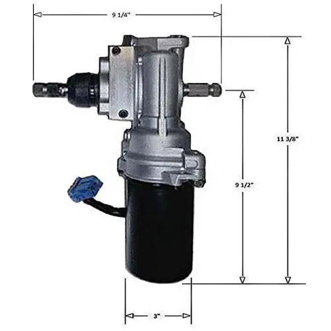 Universal Electric Power Steering Conversion Kit For Sandrails And Dune Buggies With Factory Manual Boxes side view with dimensions.