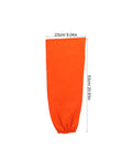 No Sweat Flame Resistant Welding Sleeves With Adjustable Cotton Fit shielding from hot sparks in vivid orange color measuring 23cm by 53cm.