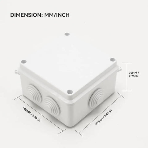 Outdoor Dustproof PP Plastic Junction Box Enclosure For Electronics Weatherproof Project Case At 3.9 X 3.9 X 2.8 Inches displayed