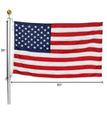 American flag on Defender Inground Flag Pole Kit Built Tough For Outdoors With Winds Up To 130 MPH Dual Flag Pole Holder