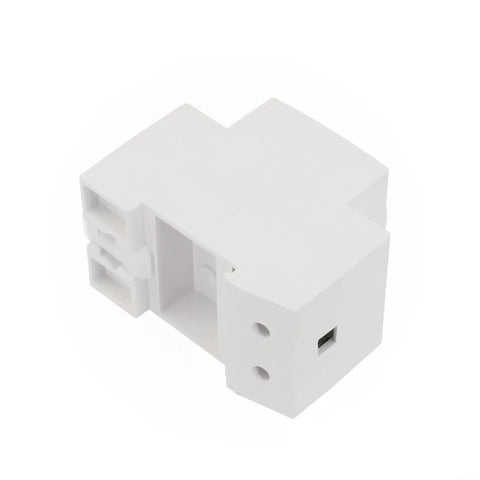 Rock Solid DIN Rail AC Socket Featuring Flame Retardant Nylon Housing And Built In Safety Shield For Steady Industrial Power Panels, white plastic design.