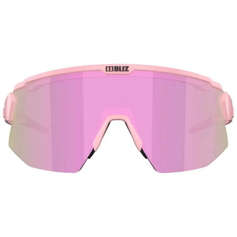 Sport Sunglasses Prescription Lens Ready With Clip-In 20mm Head Strap, Unisex Matte Pink Rose Multi Frame, UV Protection, front view.