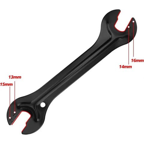 Two Piece Bike Hub Cone Wrench Set With 13mm 14mm 15mm 16mm Sizes, Carbon Steel Slim Open End Wrench Built For Tight Spaces