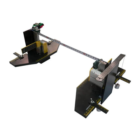 Pro Level Elevator Guide Rail Laser Alignment Instrument And Track Gauge Coplanarity Tester on job site for precise rail alignment.