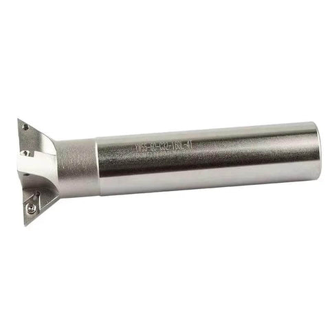 Side view of HSS dovetail cutter end mill with cylindrical metal shank