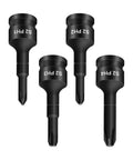 Four Piece 3/8 Inch Drive Socket Adapters Set With PH1 PH2 PH3 PH4, 60mm Length, Chrome Vanadium Steel Cross Screwdriver Bit Holder