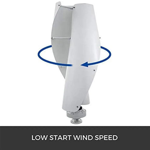 Two Blade Vertical Axis Wind Turbine With Controller For Marine RV And Home Use Off Grid Ready Low Noise Windmill Generator in white