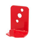 100 Pack 5 Lb Fire Extinguisher Wall Brackets Universal Red Mount Holder Indoor Outdoor Heavy Duty Rack Bracket Solid Construction Made In Usa close-up of a red heavy duty wall bracket for fire extinguishers.