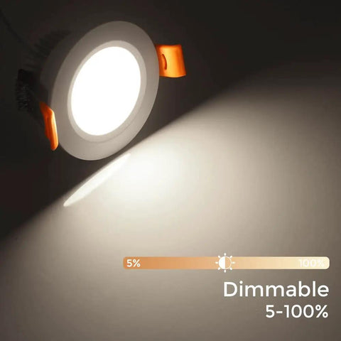 2 Inch LED Recessed Lighting Dimmable Downlight With 3W Equivalency To 35W Halogen 4000K Nature White CRI 80 in dimming demonstration