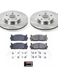 Front Brake Kit With Ceramic Pads And OE Rotors For Lexus ES300h 2013 2018 ES350 2007 2018 Toyota Avalon 2008 2018 And Camry 2007 2017 Replacement Disc Rotors And Pads Includes 2 Front Ceramic Pads And 2 Front Rotors on white background.