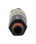 Close-up of High Flow Male Coupler With 6 Ball Push Connect For Quick Release, 1/4 In MNPT Inlet, lightweight aluminum body