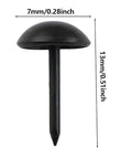 200 Piece Antique Black Dome Upholstery Tacks and Vintage Thumb Nails For Sofa Furniture Restoration Plus Compact Storage Case close-up of a 13mm black dome tack with 7mm head.