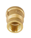 Brass reducing coupling pipe fitting, 1/2 in NPS female to 3/4 in NPS female threads