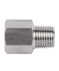 Stainless Steel 304 NPT Female to Metric M14x1.5 Male Pipe Fitting Adapter, 1/4 Inch NPT to Metric Thread Converter, side view