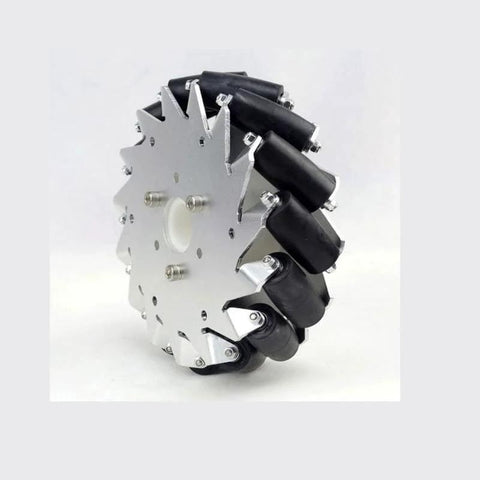 Mecanum wheel, left-side, 152 mm, metal hub with ball bearings and black rollers