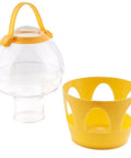 2L Water Dispenser Feeder with handle and base, orange plastic water pot for pigeons, poultry, parrot, duck, or chicken