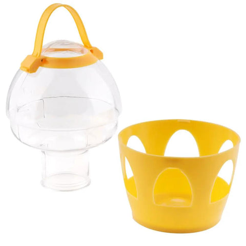 2L Water Dispenser Feeder with handle and base, orange plastic water pot for pigeons, poultry, parrot, duck, or chicken
